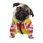 Circle Tie Dye Print Dog Zip Up Hoodie