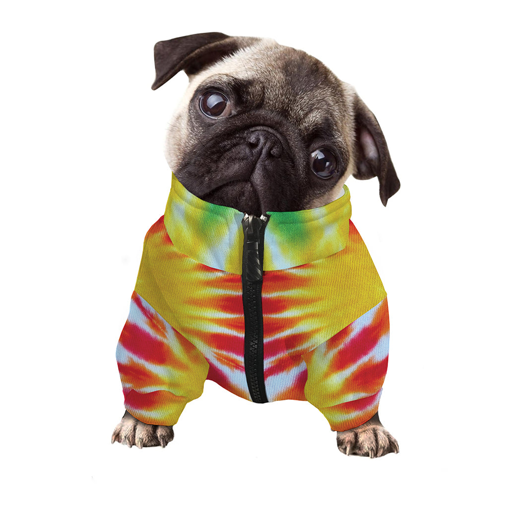 Circle Tie Dye Print Dog Zip Up Jacket