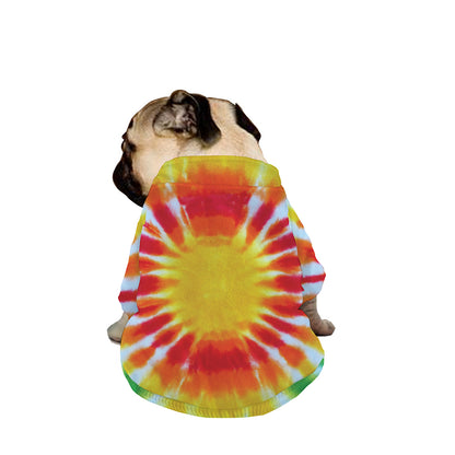 Circle Tie Dye Print Dog Zip Up Jacket
