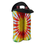 Circle Tie Dye Print Double Neoprene Wine Tote