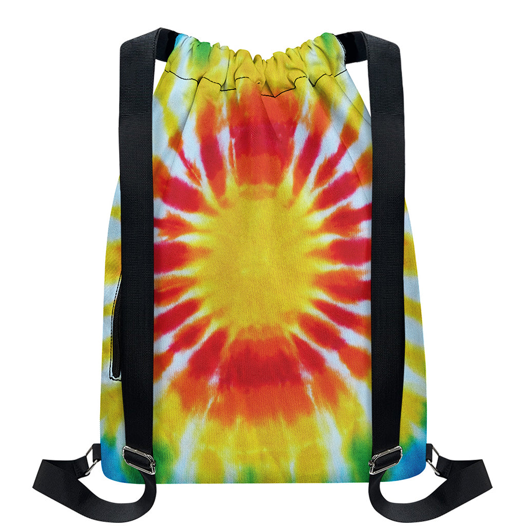 Circle Tie Dye Print Drawstring Backpack