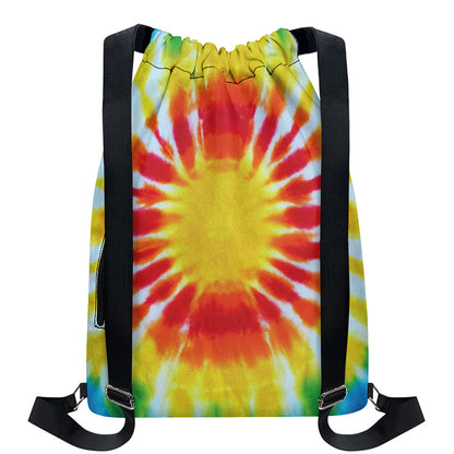 Circle Tie Dye Print Drawstring Backpack