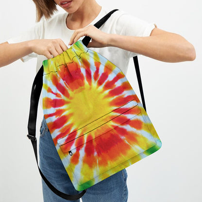 Circle Tie Dye Print Drawstring Backpack