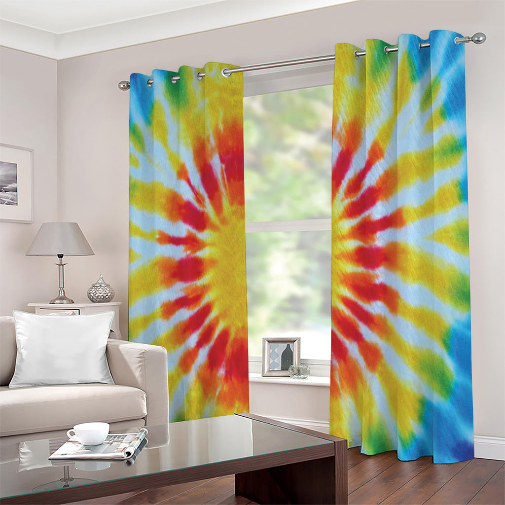 Circle Tie Dye Print Extra Wide Grommet Curtains