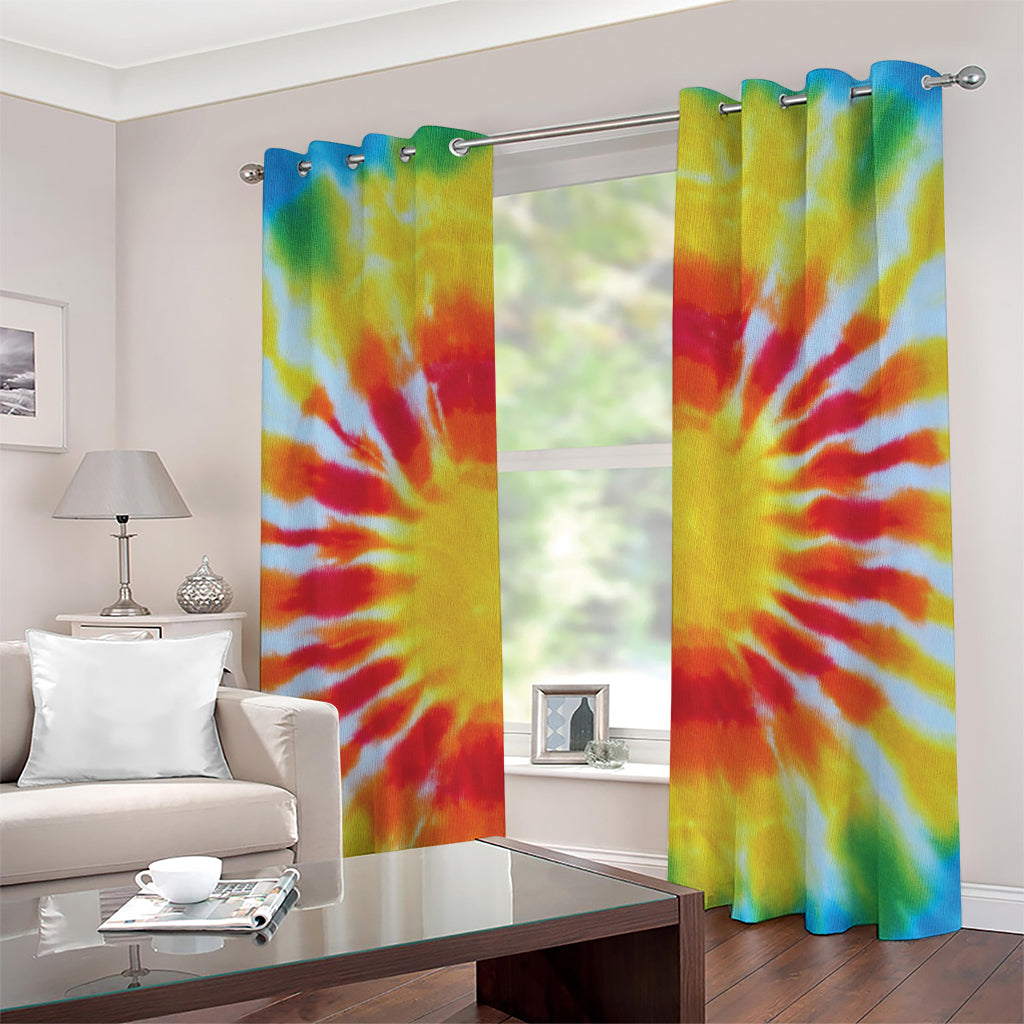 Circle Tie Dye Print Grommet Curtains