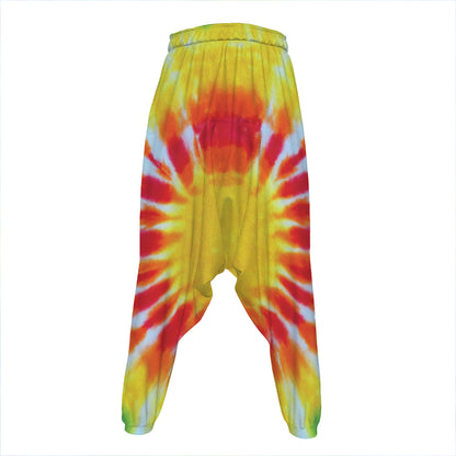 Circle Tie Dye Print Hammer Pants