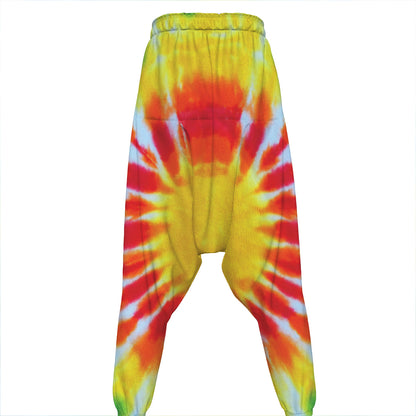 Circle Tie Dye Print Hammer Pants