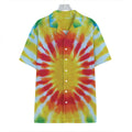 Circle Tie Dye Print Hawaiian Shirt