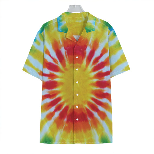 Circle Tie Dye Print Hawaiian Shirt