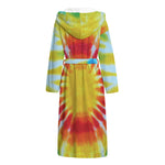 Circle Tie Dye Print Hooded Bathrobe