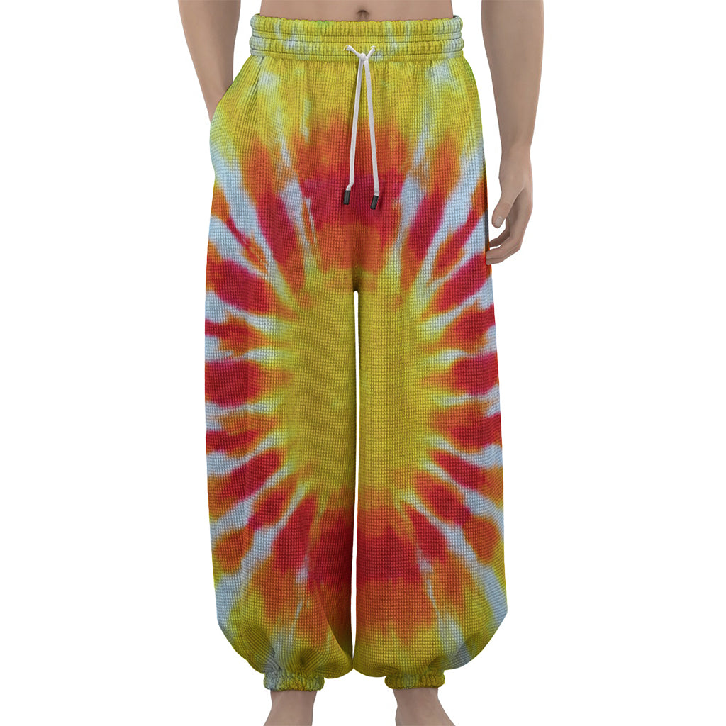 Circle Tie Dye Print Lantern Pants