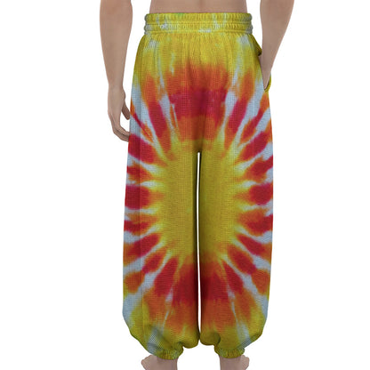 Circle Tie Dye Print Lantern Pants