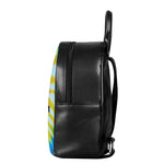 Circle Tie Dye Print Leather Backpack