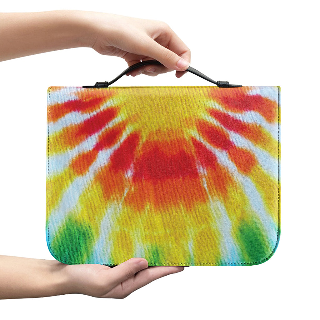 Circle Tie Dye Print Leather Bible Cover