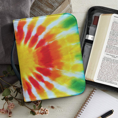 Circle Tie Dye Print Leather Bible Cover