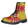 Circle Tie Dye Print Lace-Up Boots