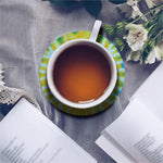 Circle Tie Dye Print Leather Coaster Set