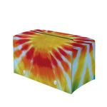 Circle Tie Dye Print Leather Tissue Box Cover