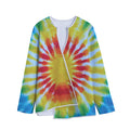 Circle Tie Dye Print Long Sleeve Short Coat