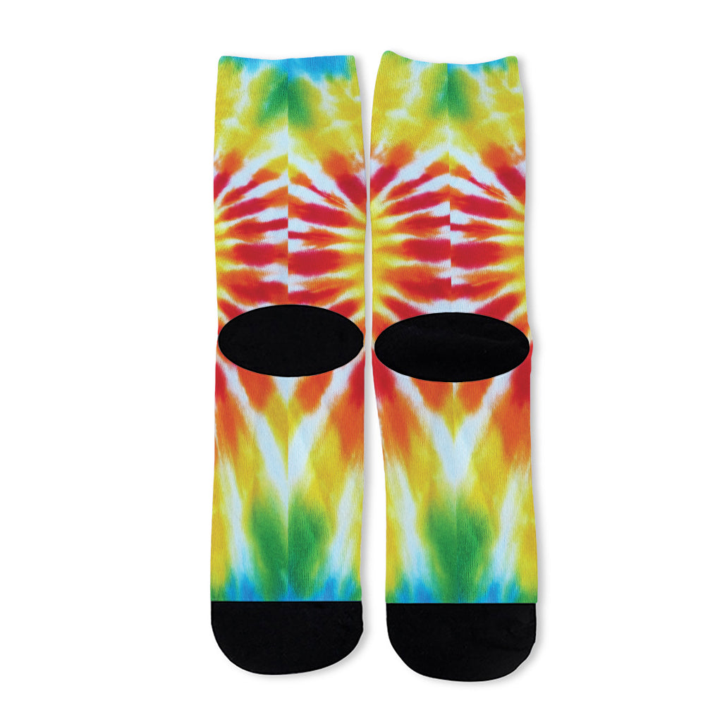 Circle Tie Dye Print Long Socks