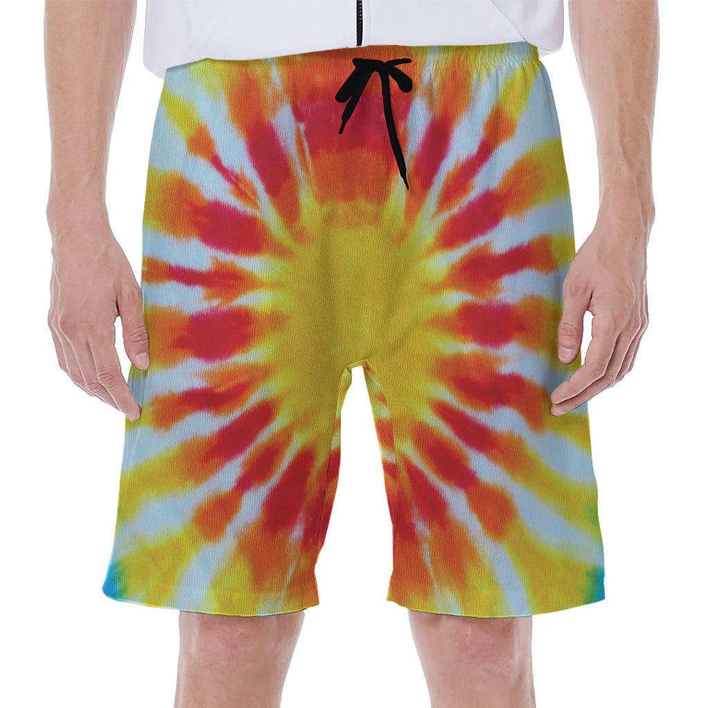 Circle Tie Dye Print Men's Beach Shorts