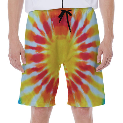 Circle Tie Dye Print Men's Beach Shorts
