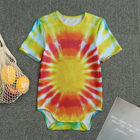 Circle Tie Dye Print Men's Bodysuit