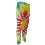 Circle Tie Dye Print Men's Compression Pants