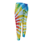 Circle Tie Dye Print Men's Compression Pants