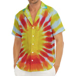 Circle Tie Dye Print Men's Deep V-Neck Shirt