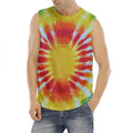 Circle Tie Dye Print Men's Fitness Tank Top