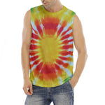 Circle Tie Dye Print Men's Fitness Tank Top