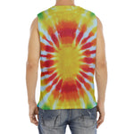 Circle Tie Dye Print Men's Fitness Tank Top