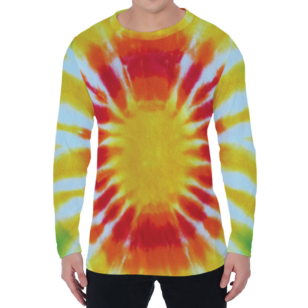 Circle Tie Dye Print Men's Long Sleeve T-Shirt