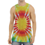 Circle Tie Dye Print Men's Muscle Tank Top