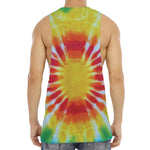 Circle Tie Dye Print Men's Muscle Tank Top