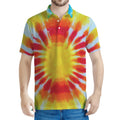 Circle Tie Dye Print Men's Polo Shirt