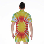 Circle Tie Dye Print Men's Rompers