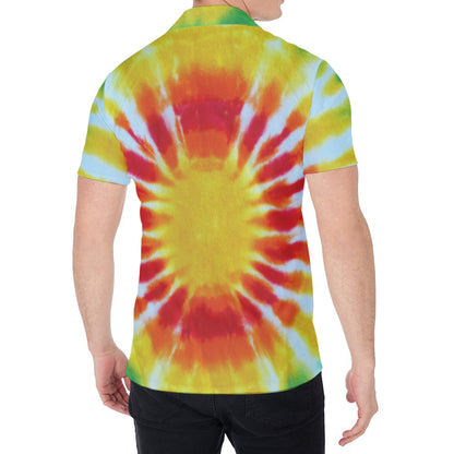 Circle Tie Dye Print Men's Shirt