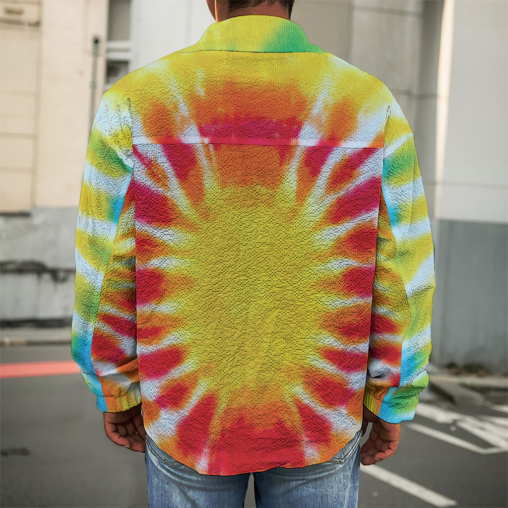 Circle Tie Dye Print Men's Shirt Jacket