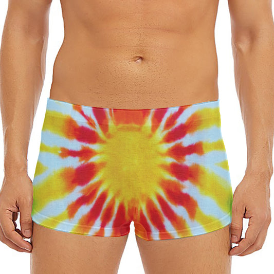 Circle Tie Dye Print Men's Short Boxer Briefs