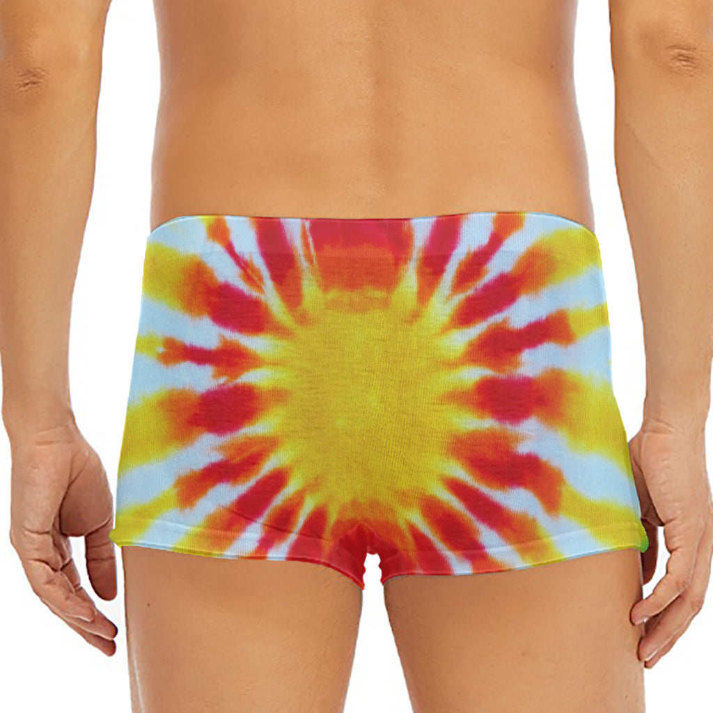 Circle Tie Dye Print Men's Short Boxer Briefs