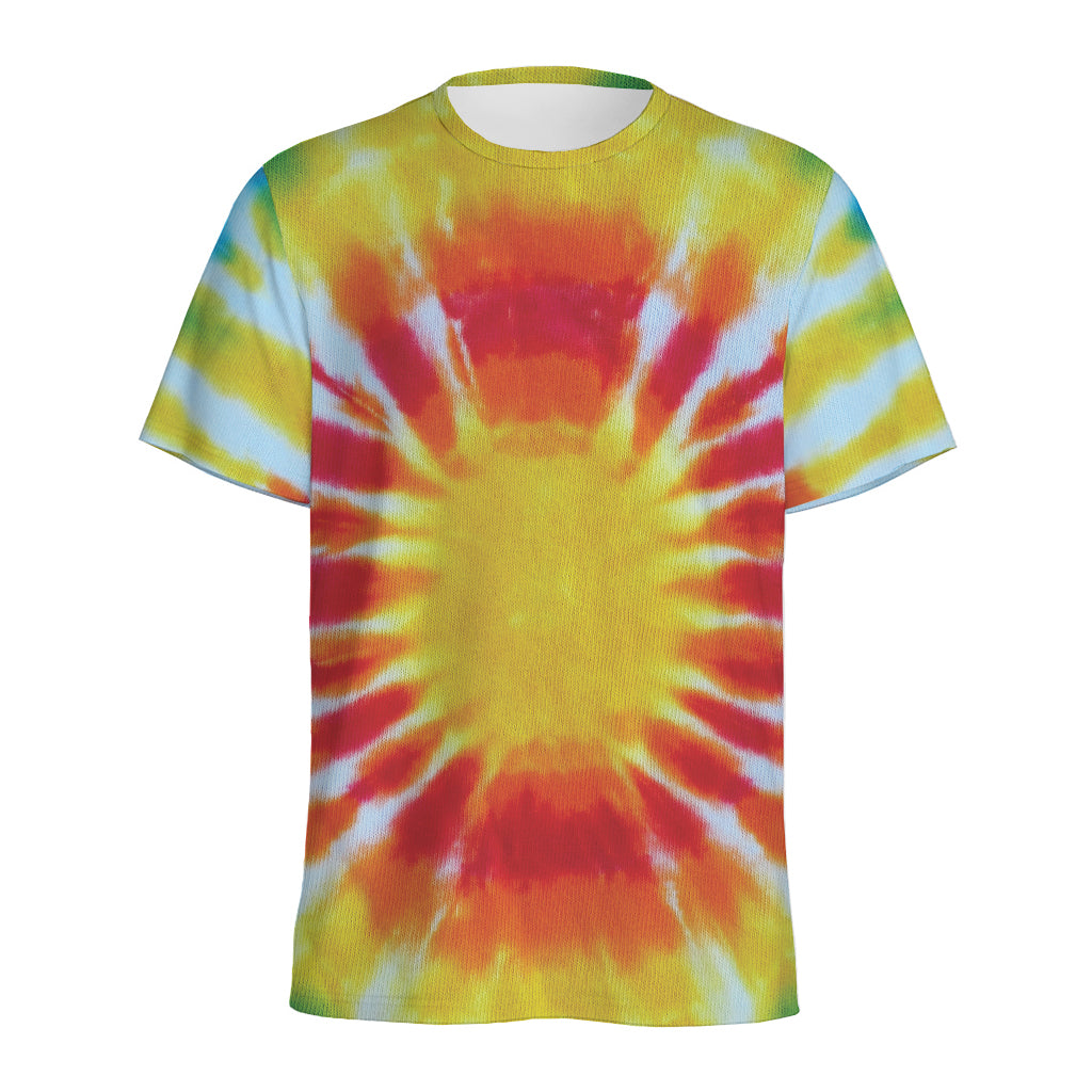 Circle Tie Dye Print Men's Sports T-Shirt