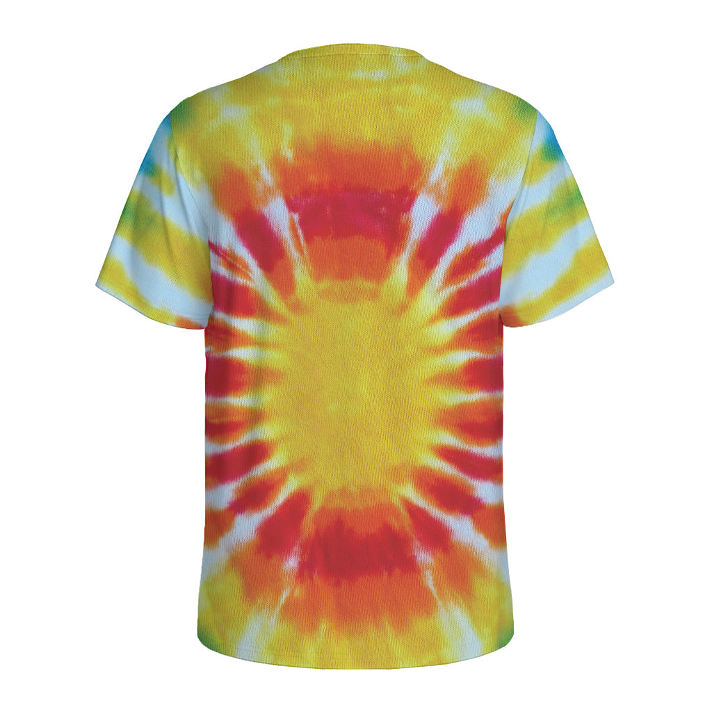 Circle Tie Dye Print Men's Sports T-Shirt