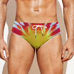 Circle Tie Dye Print Men's Swim Briefs