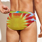 Circle Tie Dye Print Men's Swim Briefs