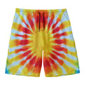 Circle Tie Dye Print Men's Swim Trunks