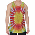 Circle Tie Dye Print Men's Velvet Tank Top