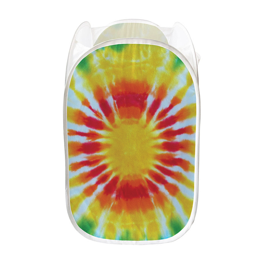 Circle Tie Dye Print Mesh Laundry Hamper