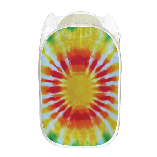 Circle Tie Dye Print Mesh Laundry Hamper